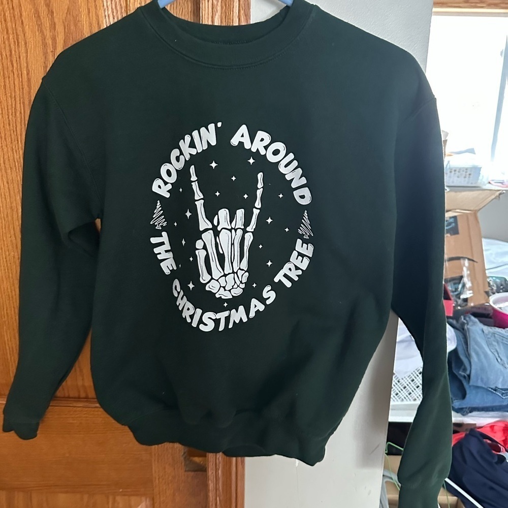 Gildan Green Crewneck Sweater - Rockin' Around Design